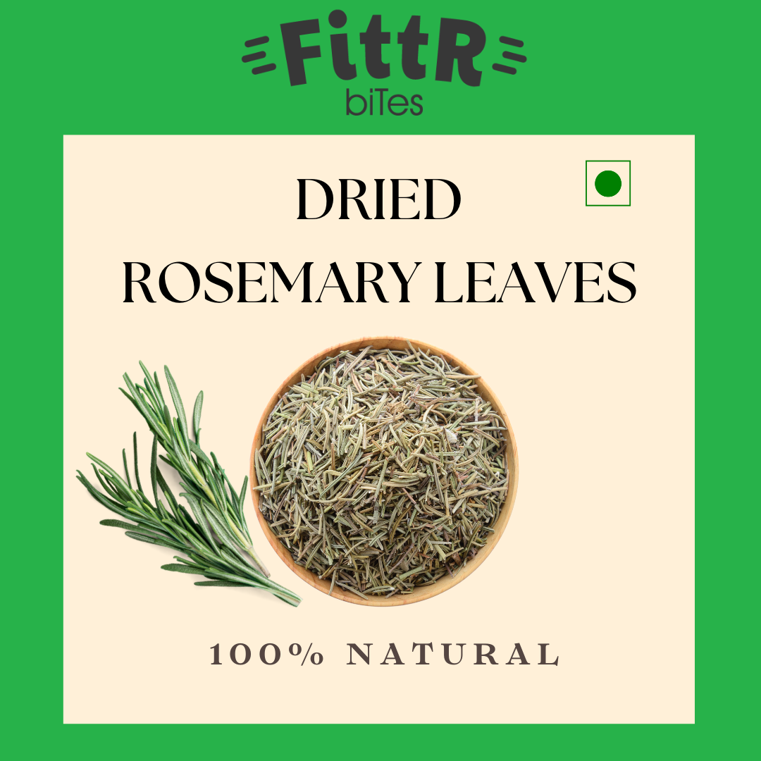 Front Label of FittR Bites Dried Rosemary Leaves 175g – Natural Herb for Hair, Tea, and Cooking