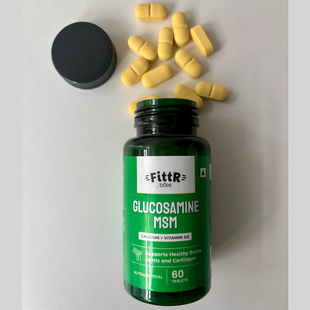 FittR Bites Joint Health Tablets – Oval Shaped Glucosamine MSM Supplements
