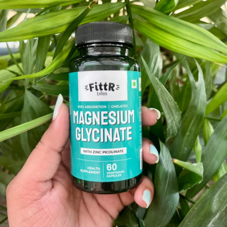 FittR Bites Magnesium Glycinate 1100mg supplement bottle with zinc picolinate