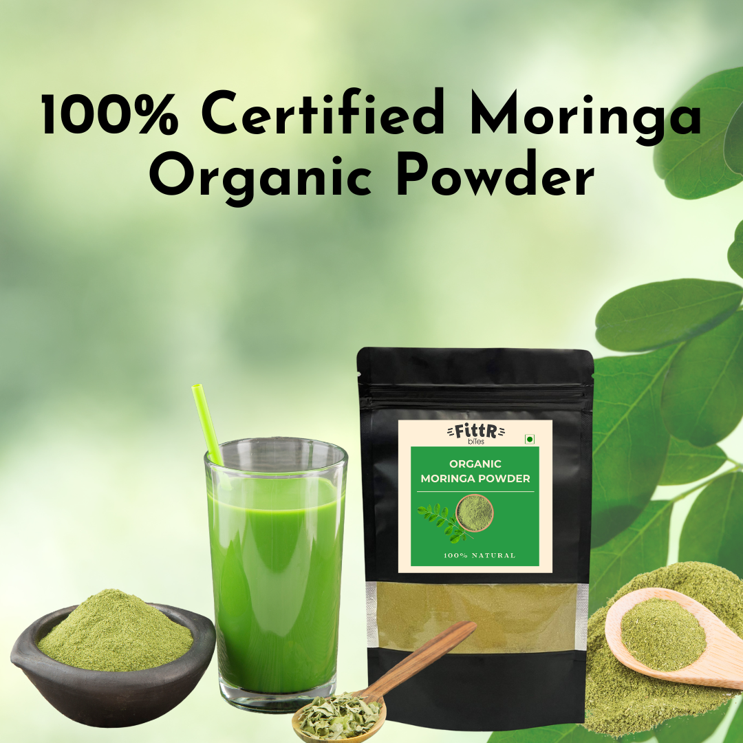 FittR Bites Organic Moringa Powder with Moringa Drink – Natural Energy and Immunity Boost