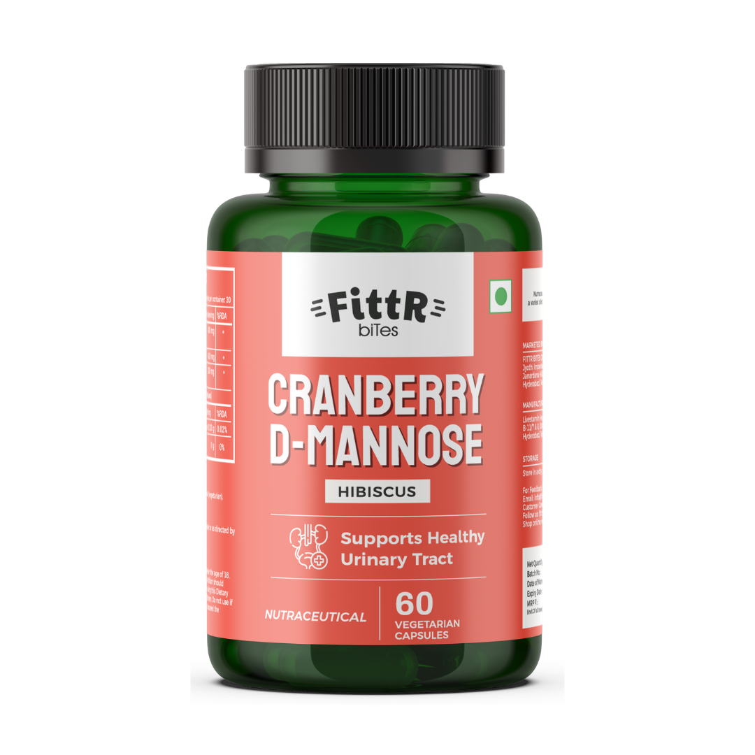 Cranberry D-Mannose UTI Support Capsules Bottle – 60 Count

